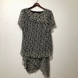 R&K Originals Black and Cream Floral Dress